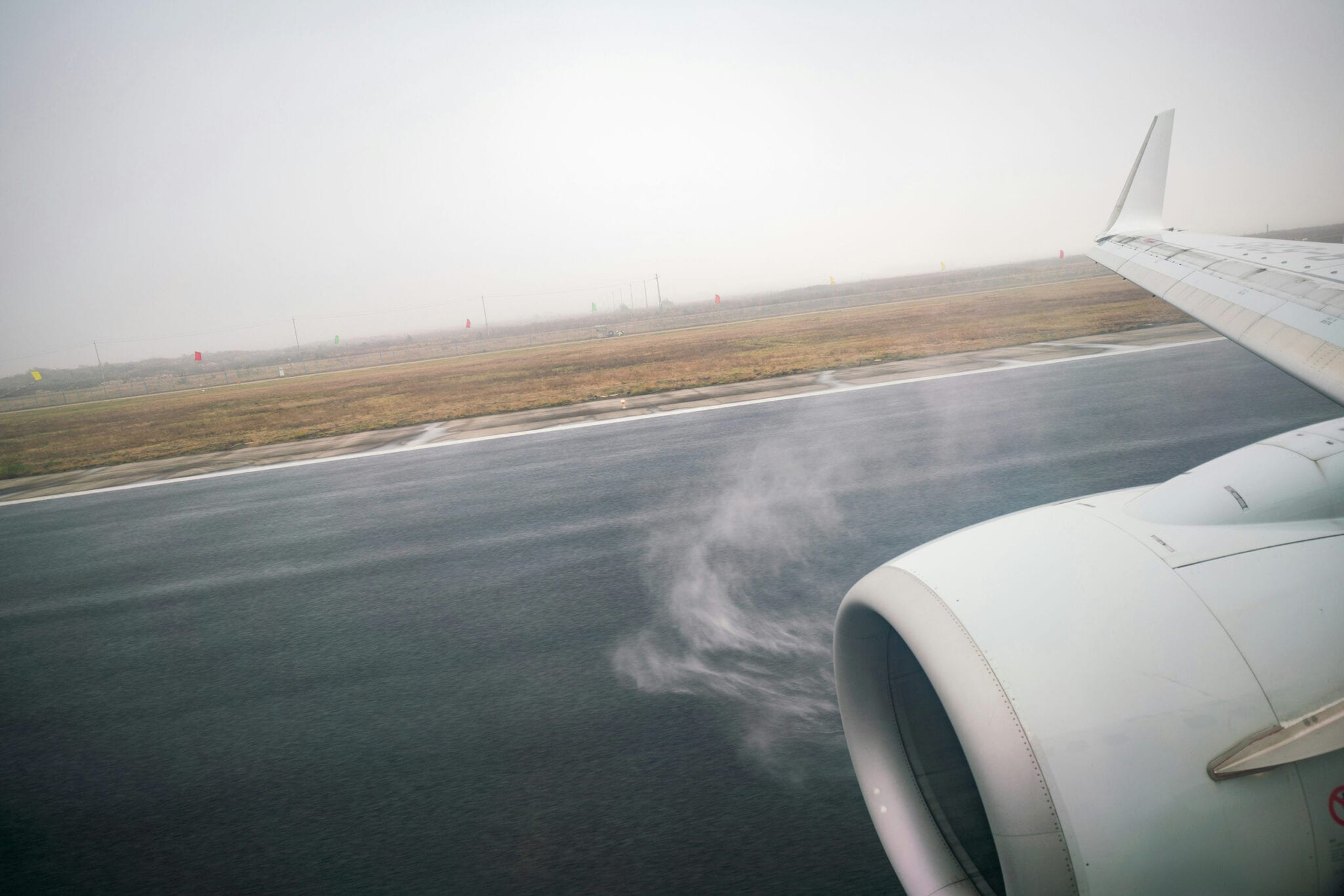 Aircraft landing on the runway